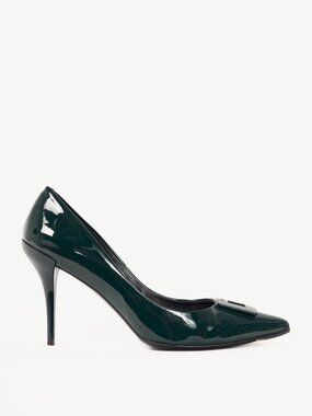 Roger Vivier Décolleté Palace 85 Cipresso Patent Buckle Pumps